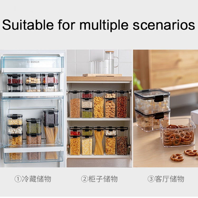 Food Storage Container Plastic Transparent Sealed Cans