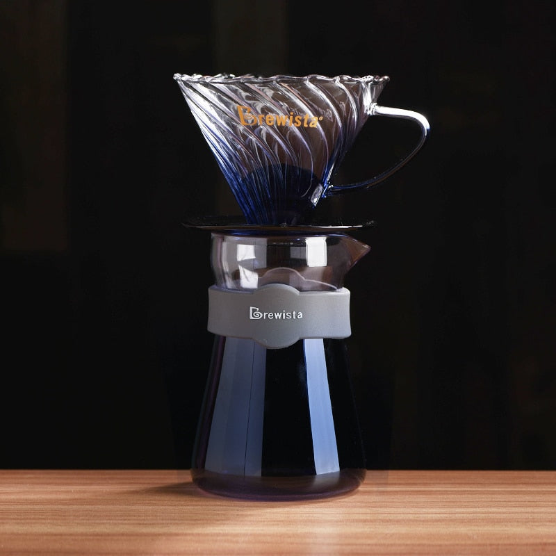 Brewista high temperature resistant glass hand brewed coffee filter cup.