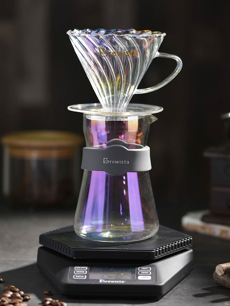 Brewista high temperature resistant glass hand brewed coffee filter cup.