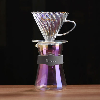 Brewista high temperature resistant glass hand brewed coffee filter cup.