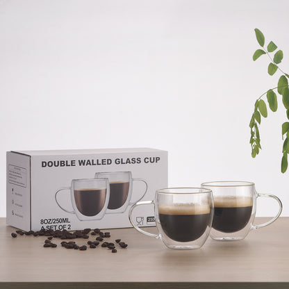 Double-layer Wall Transparent Cup Coffee Heat Resistant