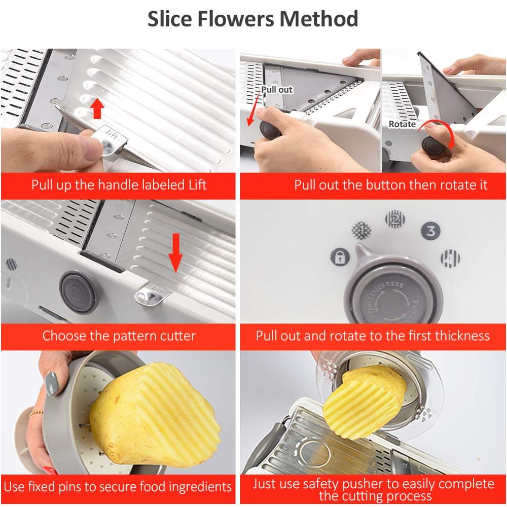 Types Adjustable Mandolin Slicer Stainless Steel Vegetable Juliennes Grater Onion Potato Slicer Cutter