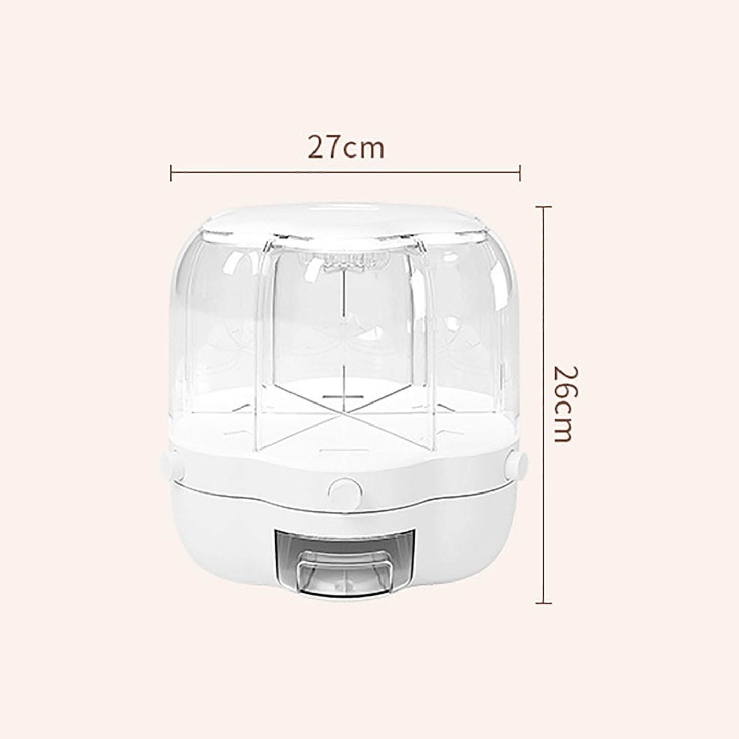 6-Grid Rotating Grid Grain Rice Dispenser Sealed Cereal Separate Bucket Dry Food Container Round Rice Storage Tank Storage Box