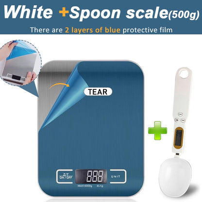 5kg Electronic Kitchen Scale 304 Stainless Steel Digital Balance Measuring Food Scales Baking Small Gram Weighing Tool Diet