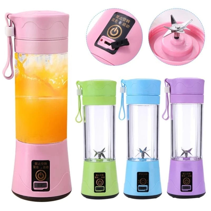 Portable Juicer Cup 6 Blade Juicer USB Rechargeable Handheld Smoothie Blender Fruit Blender for On-the-go Travel