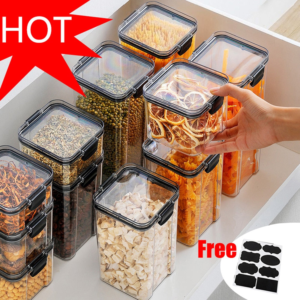 Food Storage Container Plastic Transparent Sealed Cans