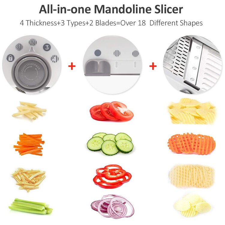 Types Adjustable Mandolin Slicer Stainless Steel Vegetable Juliennes Grater Onion Potato Slicer Cutter