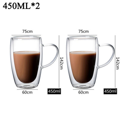 Double-layer Wall Transparent Cup Coffee Heat Resistant